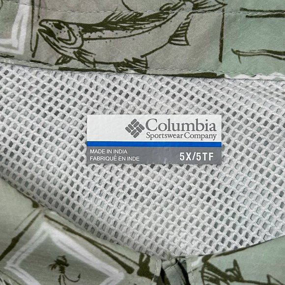 Columbia Men's Super Slack Tide Camp Shirt, Cool Green Trout Batik 5XL - Picture 5 of 13